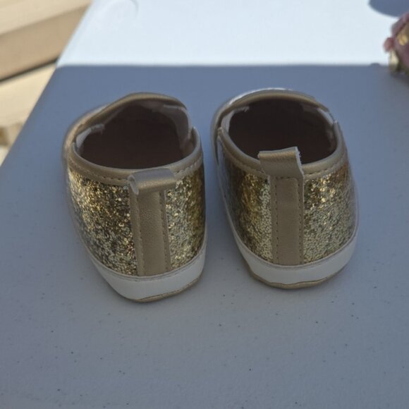 Gold Glitter Kids Slip-On Shoes - Picture 3 of 4